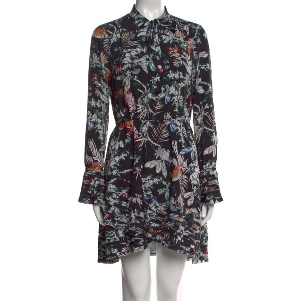 Floral Mini Black Dress